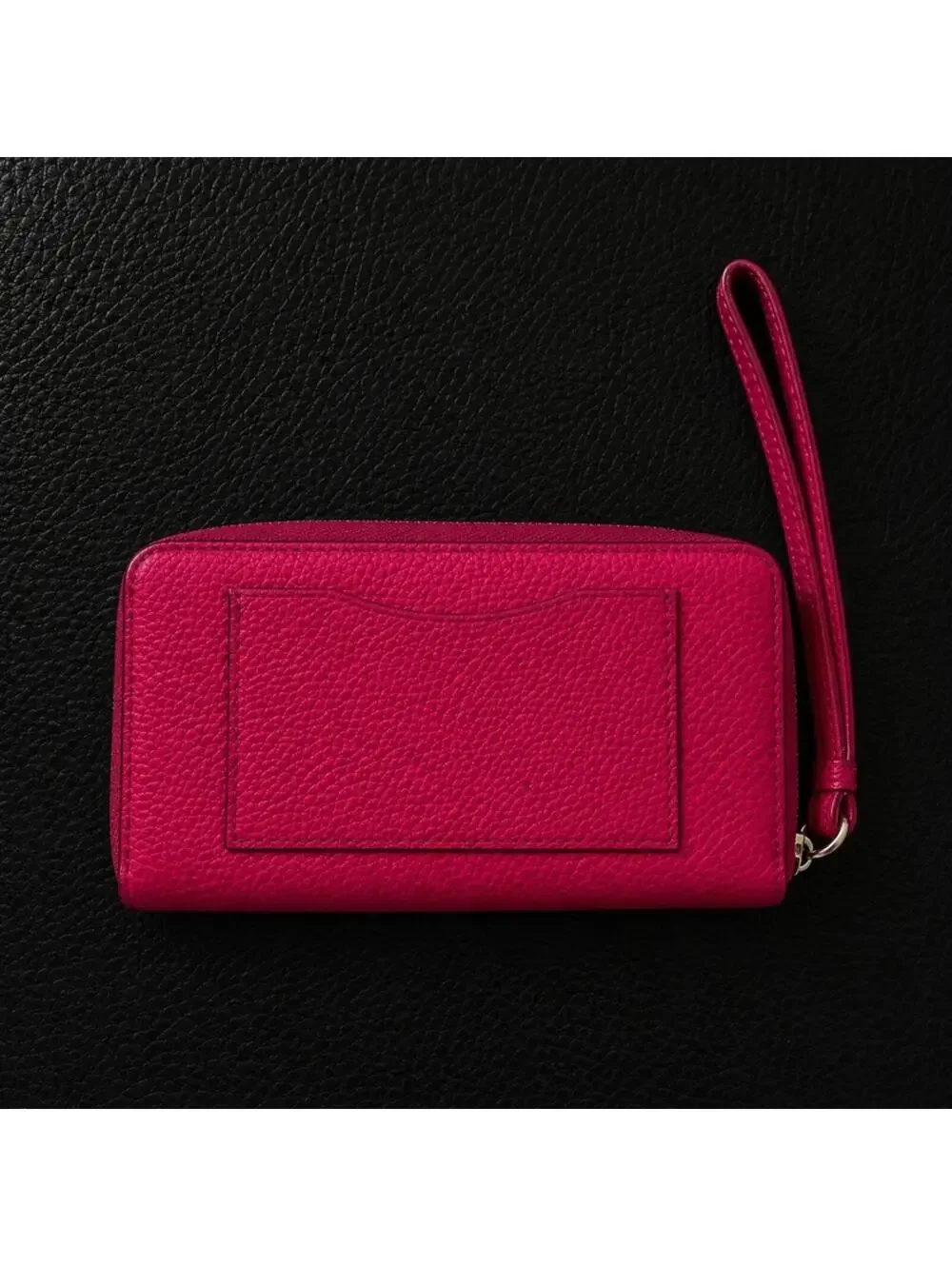 Coach Hot Pink Pebbled Leather Zip Around Wallet Wristlet - Picture 2 of 3